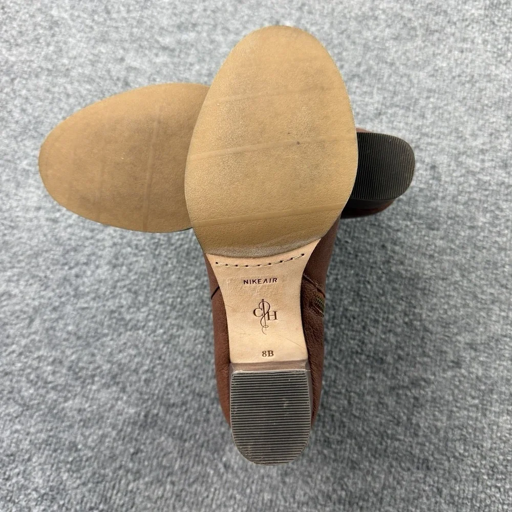 Cole Haan NikeAir Brown Leather Ankle Boots Heeled‎ Booties Womens 8B